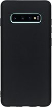 Hoesje Siliconen Geschikt voor Samsung Galaxy S10 Plus - Color Backcover - Zwart