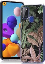 iMoshion Hoesje Siliconen Geschikt voor Samsung Galaxy A21s - iMoshion Design hoesje - Groen / Roze / Dark Jungle