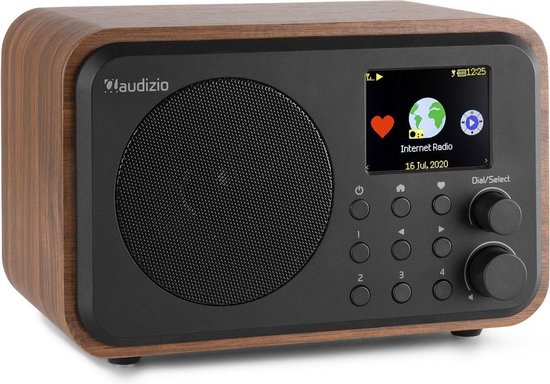 Overvloedig auteur bouwen Internet radio met wifi en Bluetooth - Audizio Venice retro radio met  wekkerradio en... | bol.com