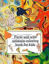 Farm and wild animals coloring book for kids