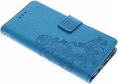 Klavertje Bloemen Booktype Samsung Galaxy S8 hoesje - Turquoise