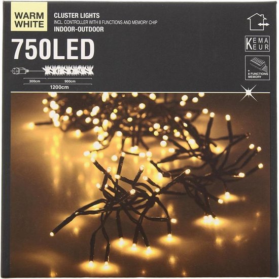 bescherming Gastvrijheid Bonus Kerst-Clusterverlichting 12 mtr 750 LED 8 functies | bol.com