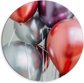 Dibond Wandcirkel - Tros Ballonnen  - 60x60cm Foto op Aluminium Wandcirkel (met ophangsysteem)