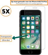 Fooniq Screenprotector Transparant 5x - Geschikt Voor Apple iPhone 6/6S/7/8 Plus