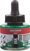 Amsterdam Acrylic Inkt Fles 30 ml Permanentgroen Donker 619