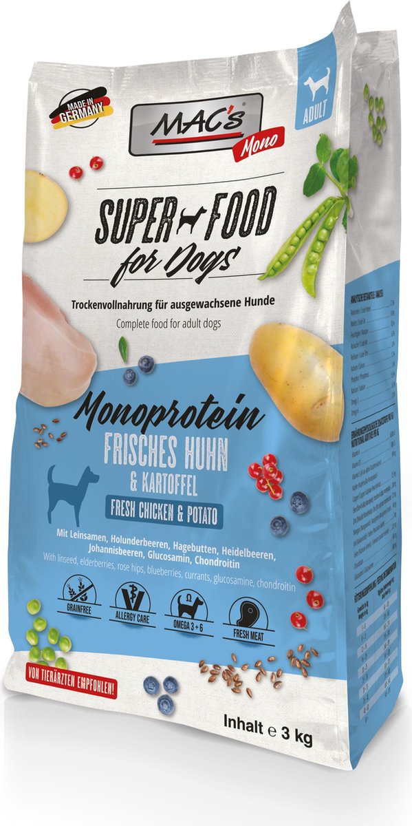 MACs MAC's Monoprotein Hondenvoer - Kip - 3 kg