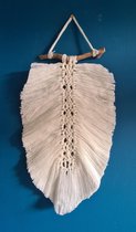 Enkel macramé blad - gebroken wit - bohemian - marcramé wandhanger – Bohemian style