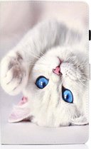 Samsung Galaxy tab A7 10.4 (2020) - hoesje book case cover - Witte poes kat