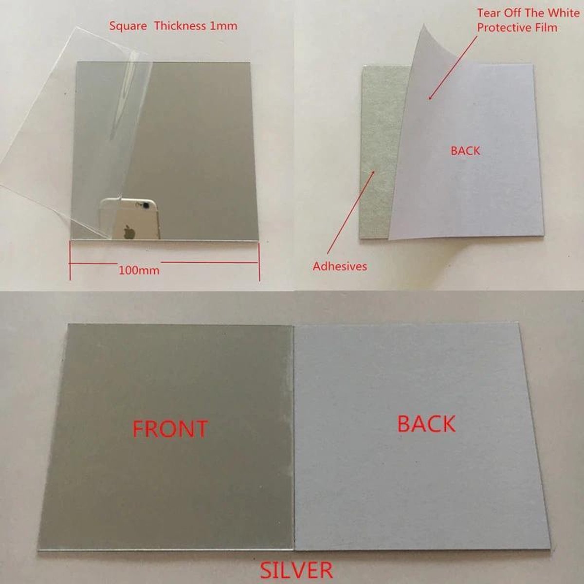 Mini vierkant - 10 - Acrylspiegel - lijmlaag aan achterzijde bol.com