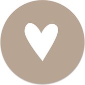 Muurcirkel hart wit beige Ø 140 cm / Dibond - Aanbevolen