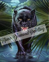 TOPMO - Zwarte panter- 40X50CM- Diamond painting pakket - HQ Diamond Painting - VOLLEDIG dekkend - Diamant Schilderen - voor Volwassenen – ROND- Diamond DOTZ