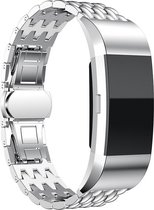 Bandje Voor Fitbit Charge 3 & 4 Draak Stalen Schakel Band - Zilver - One Size - Horlogebandje, Armband