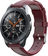 Bandje Voor Huawei Watch GT Leren Band - Wijn Rood - Maat: 20mm - Horlogebandje, Armband