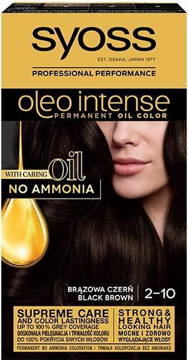 Syoss - Oleo Intense Hair Dye Permanently Coloring From Oils 2-10 Brown Black