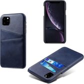 Card Case voor Apple iPhone 12 Pro | PU Leren Back Cover | Luxe Telefoonhoesje | Pasjeshouder | Blauw