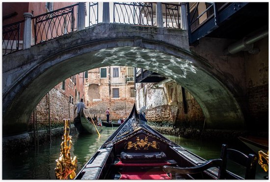 Poster – Bootje in Venetie  - 120x80cm Foto op Posterpapier