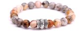 FortunaBeads – Bali Crazy Agaat – Kralen Armband Heren – Oranje – 18cm