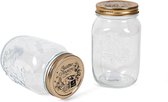 2x pots de stockage transparents / récipients de stockage avec bouchon à vis 1 litre de verre - Ustensiles de cuisine - Consservation alimentaire