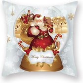 Kussenhoes met Kerstman / dorp en bel (500259)