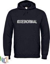 Hoodie zwart #DOESNORMAAL maat M