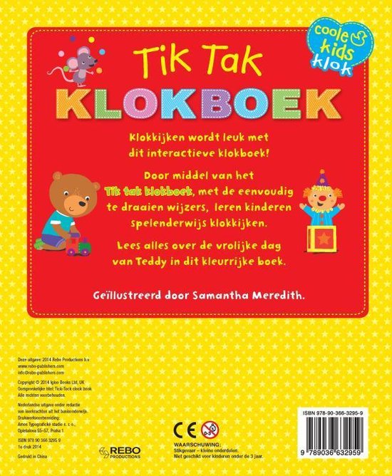 Thumbnail van een extra afbeelding van het spel Kinderboeken Rebo Prentenboek - Tik tak klokboek (karton met klok). 3+