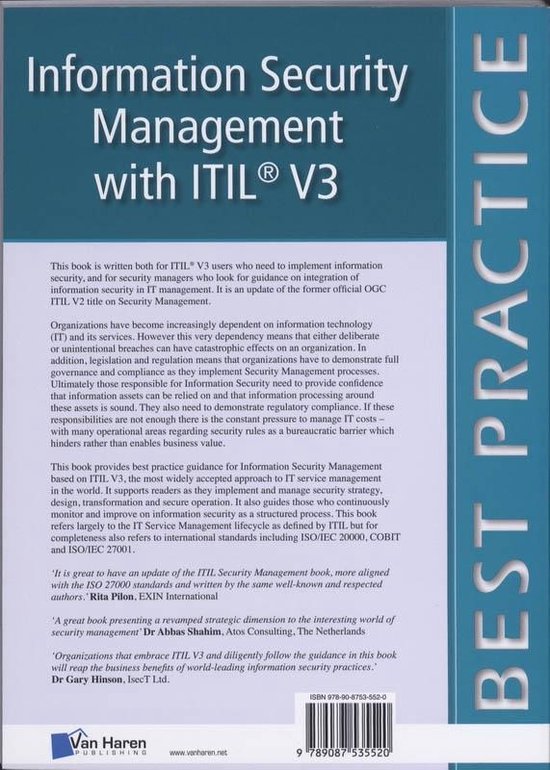 Best practice - Information Security Management with ITIL V3