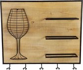 Non-branded Wijnrek Monvalle 52,5 Cm Staal/hout Zwart