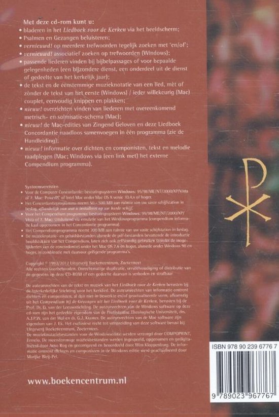 Liedboek Van De Kerken Computerconcordantie Bij Het Liedboek Voor De Kerken | 9789023967767