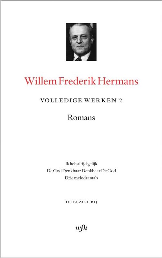 Boekcover 'Willem Frederik Hermans Volledige Werken 2 Romans' met portret.