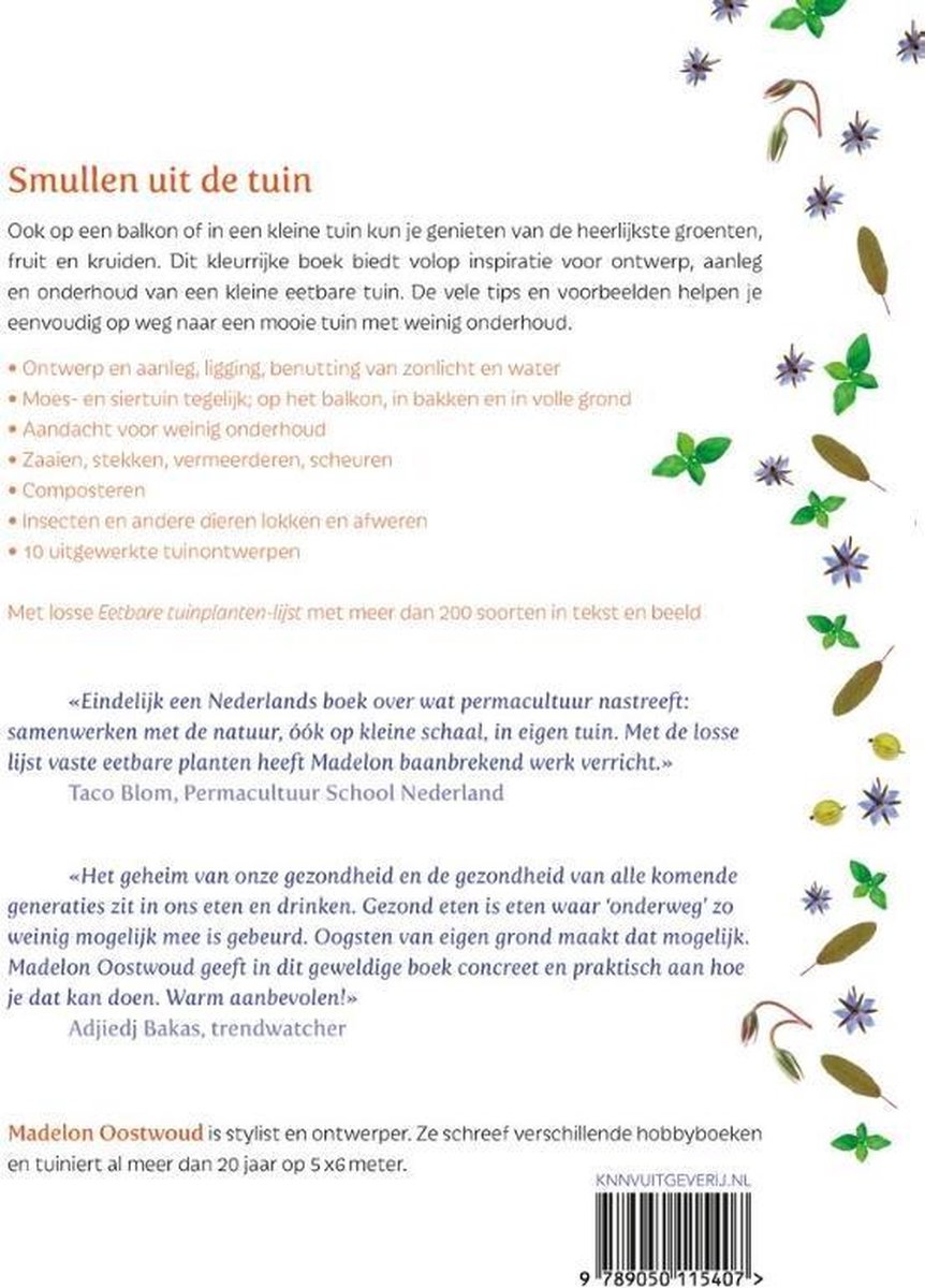 Oraal Viool Verbaasd Een kleine eetbare tuin met vaste planten, Madelon Oostwoud | 9789050116244  | Boeken | bol.com