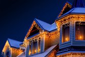 FlinQ blanc chaud - éclairage de Éclairage de Noël glaçon extérieur - rideau lumineux LED - éclairage de Noël - décoration de Éclairage de Noël - 10 mètres - 144 LED