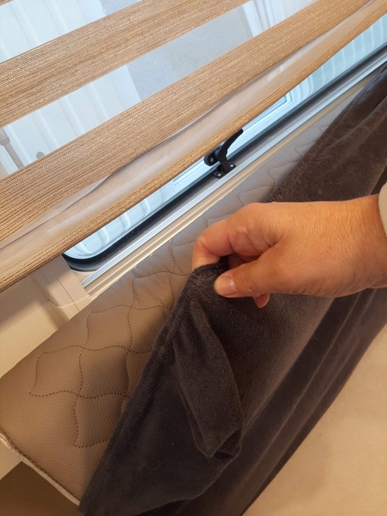 Bankhoes voor Camper / Mobilhome / Caravan Carré Stretch badstofhoes per stuk kleur Antraciet universeel model van Madison — afbeelding 3