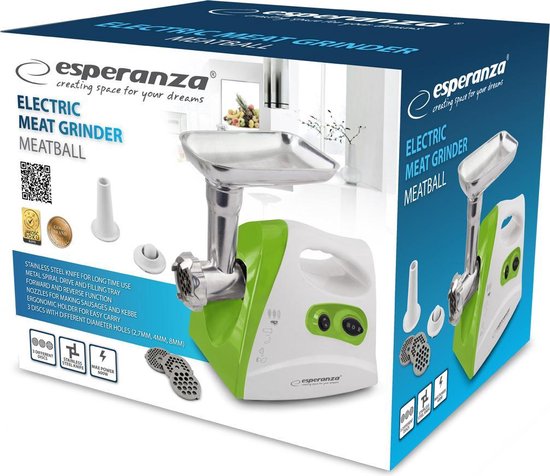 Esperanza EKM012G vleesmolen 600 W Wit/Groen — afbeelding 4