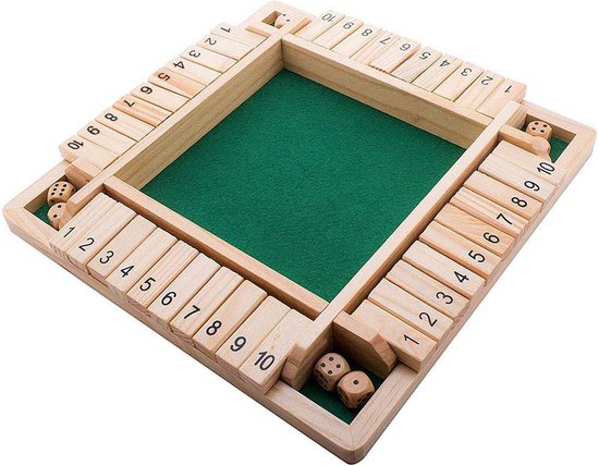 Shut the box 1 - 4 spelers || Dobbelspel - Bordspel - Bordspellen - drankspel - gezelschapsspel voor volwassenen en kinderen - Patni