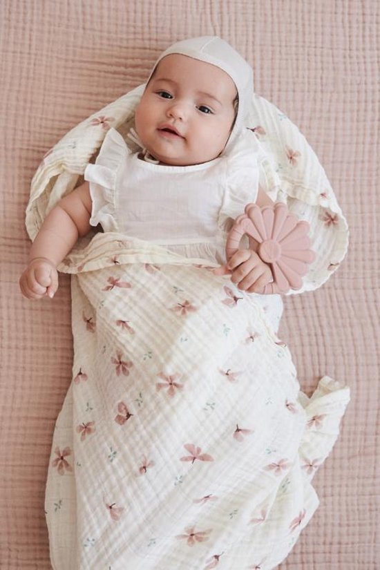 Cam Cam Copenhagen - Hydrofiele doek XL Met Print - Hydrofiele doeken - Windflower Creme van Cam Cam Copenhagen — afbeelding 3