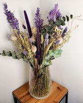 Droogbloemen | boeket paars - Droogbloemen - STIJLVOL DROOGBLOEM BOEKET PAARS NATUREL - Dried flowers - Gedroogde bloemen