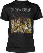 Burzum Unisex Tshirt -M- BURNING WITCHES Zwart