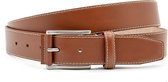 JV Belts Mooie pantalon riem tabakbruin - heren en dames riem - 3.5 cm breed - Bruin - Echt Leer - Taille: 100cm - Totale lengte riem: 115cm