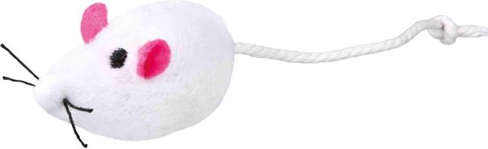 TRIXIE pluche  muis speelmuis 5 CM wit ( kattenspeeltjes - kattenspeelgoed )