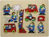 Charl's toys houten knopjespuzzel brandweer