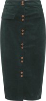 Collectif Hailey Corduroy 70's Pencil Rok Groen