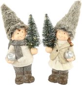 Countryfield Kerstfiguren Biddy Led 26,5 Cm Keramiek Grijs