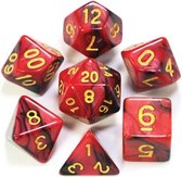 Dobbelsteen setje - PolyDice Black & Red dobbelstenen voor o.a. Dungeons & Dragons