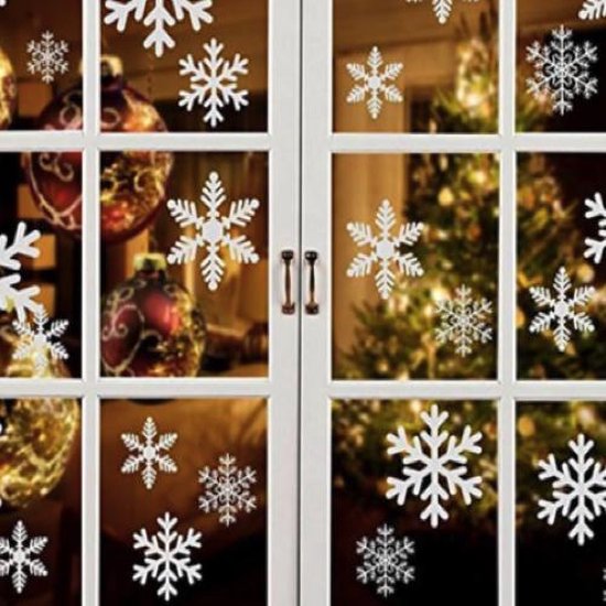 Raamsticker kerst - sneeuwsticker - sneeuwvlokken raam - raamdecoratie kerst  | bol.com