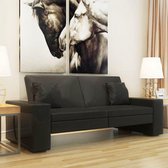 Slaapbank Kunstleer zwart  (Incl LW anti kras viltjes) - Loungebank - Woonkamer bank