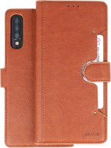KAIYUE - Luxe Portemonnee Hoesje - Pasjeshouder Telefoonhoesje - Wallet Case - Geschikt voor Samsung Galaxy A70 - Bruin