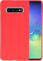 BackCover Hoesje Color Telefoonhoesje voor Samsung Galaxy S10 Plus - Rood