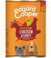 6x Edgard & Cooper Blik Honden Natvoer Hondenvoer Kip - Kalkoen 400 gr