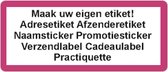 Roze adres etiket - 250 stuks - gepersonaliseerd - luxe uitstraling - folieglans - rechthoek 21x48mm