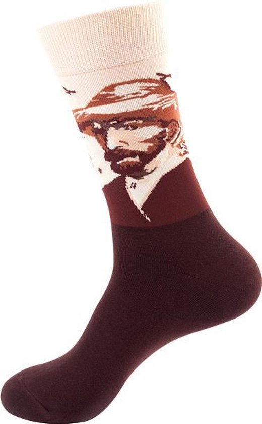 Kunstzinnige sokken - Van Gogh - zelfportret - Unisex Maat One size